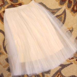 Ivory Tulle Midi Skirt M